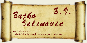 Bajko Velinović vizit kartica